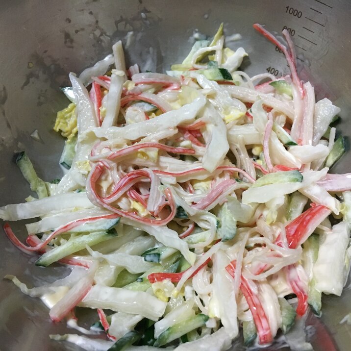 カニカマ白菜きゅうりのマヨぽんサラダ